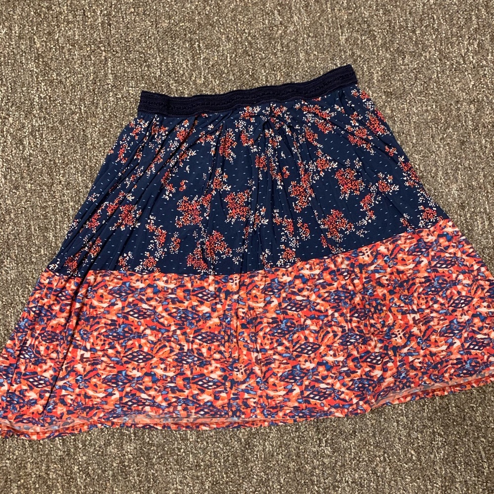 Floral Vintage America Blues A-line Skirt sz L